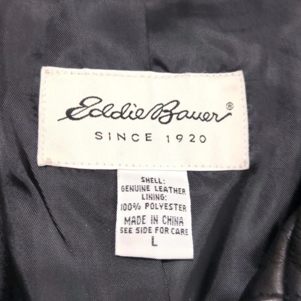 Eddie Bauer Women's Leather Jacket Size L. - Picture 4 of 11